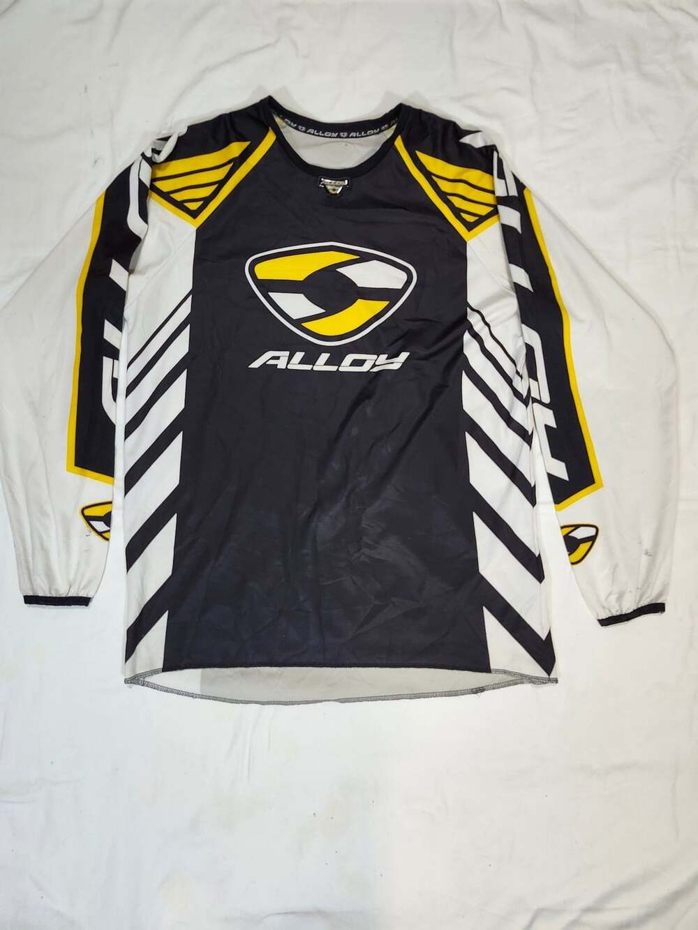 Alloy Motocross Jersey Black White Yellow Long Sleeve